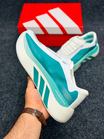 ADIDAS HYPERBOOST EDGE ( WHITE AND EQUIPMENT GREEN)