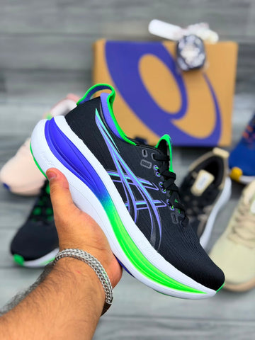 ASICS GEL-NIMBUS 28 ( BLACK AND NEON GREEN )