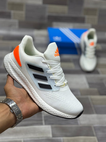ADIDAS PUREBOOST 22 ( CLOUD WHITE AND ORANGE )