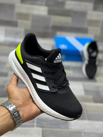 ADIDAS PUREBOOST 22 ( BLACK AND SOLAE YELLOW )