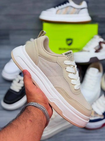 FASHION CASUAL SNEAKERS ( BEIGE )