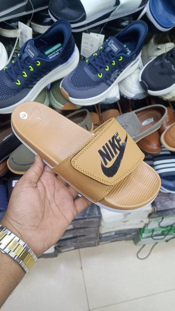 VICTORIA ONE MEN'S SLIDES ( BRWON BASE )