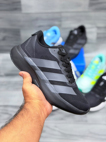 ADIDAS ADIZERO EVO SL ( BLACK & GRAY STRIPES )