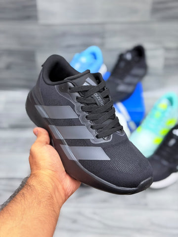 ADIDAS ADIZERO EVO SL ( BLACK & GRAY STRIPES )