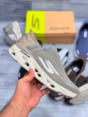 SKECHERS HANDS FREE SWIRL X TECH SLIP INN ( KHAKI )